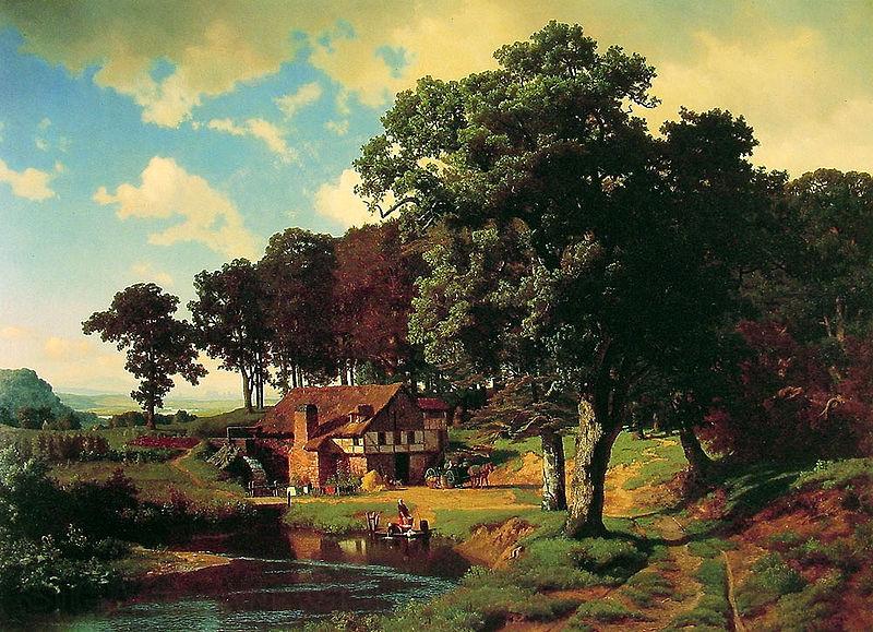 Albert Bierstadt A Rustic Mill (Farm Norge oil painting art